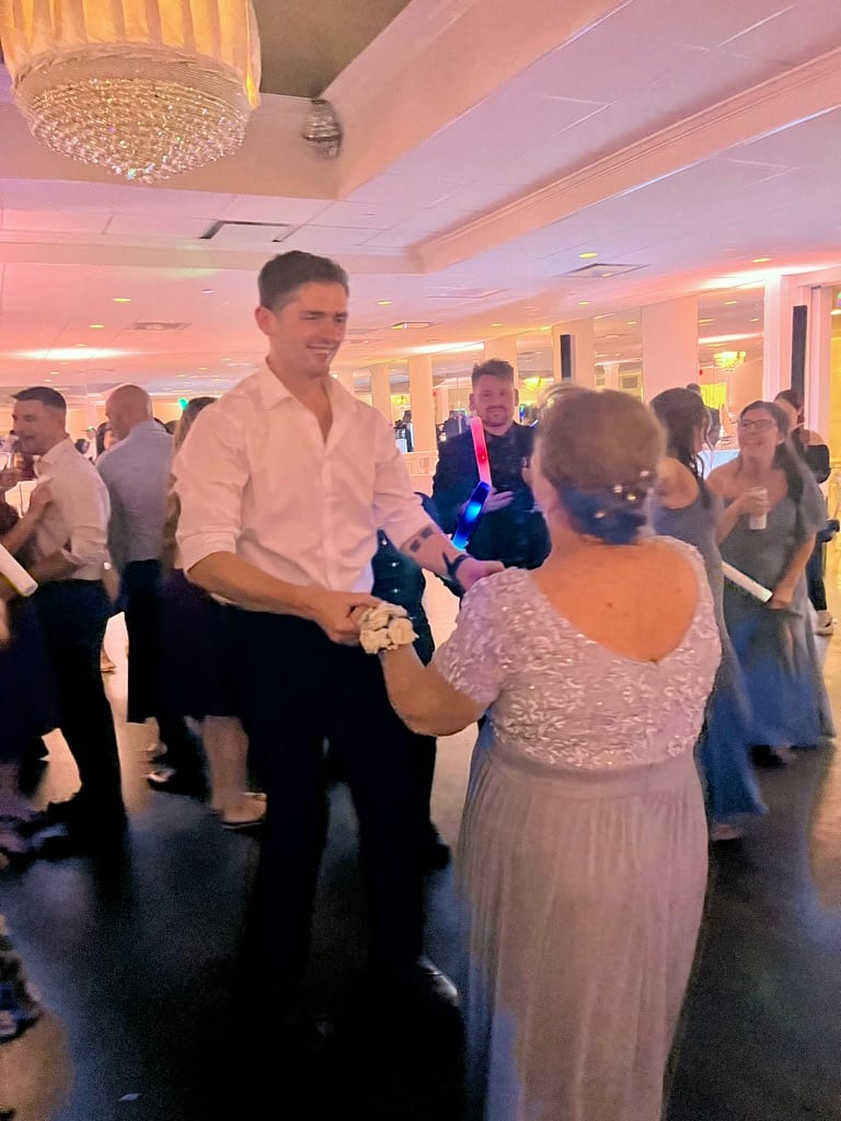 Drew at a family wedding